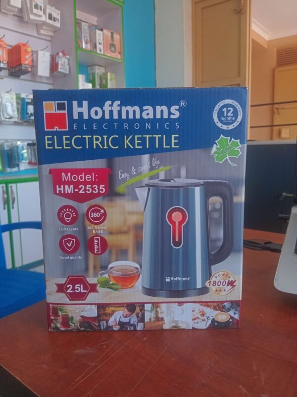 Hoffmans Electric Kettle 2.5L – 1800W, LED Stainless Steel