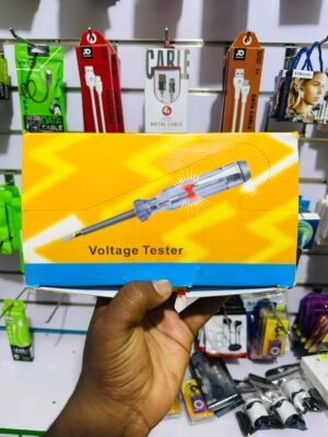 The Electrical Voltage Tester Screwdriver is a simple and reliable tool designed to detect live electrical current in sockets, switches, and wires. It is ideal for electricians, technicians, and home users who need to test power safely. With a transparent insulated handle and built-in indicator light, it allows quick identification of live wires without complicated equipment. 🔹 Key Features: Detects AC voltage Built-in indicator light Insulated transparent handle Compact and lightweight Easy to use Durable metal tip 🔹 Why Choose This Tester? Quick power detection Safe and simple operation Portable and affordable Ideal for home and professional use Perfect for checking sockets, extension cables, switches, and electrical installations.