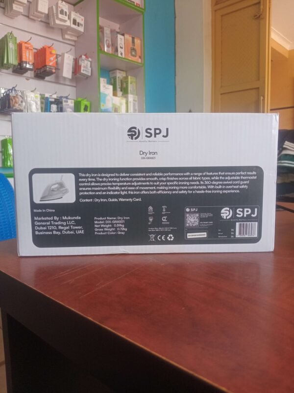 SPJ Dry Iron DIX-GRAS01 – 1170W Dry Iron (3) SPJ Dry Iron DIX-GRAS01 – 1170W